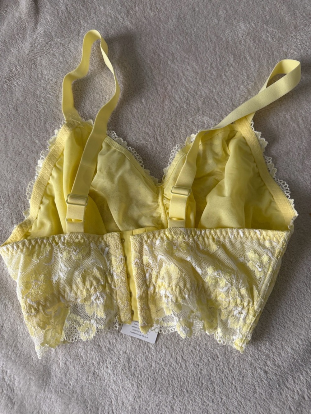 Cosabella SET-Pale Yellow Lace Bralette medium curvy and M/L matching thong - Picture 3 of 5